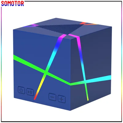 Portable Cube Colorful Wireless Speaker Support Memory Card Dual Speaker Pairing As Gift