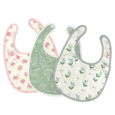 Custom Skin Friendly Anti-Bacterial Eco-Friendly Cotton Burping Clothes Washcloths Muslin Baby Burp Cloths Sets Button Baby
