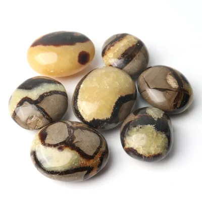 Wholesale natural bulk quartz septarian palm septarium tumble stone for decor