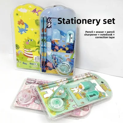 2026 New Products Wholesale Correction with Pencil Cartoon Eraser Gifts for Primary School Students Prizes Stationery Set
