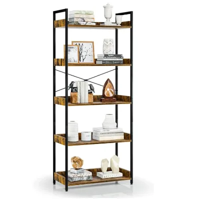 Factory Stock 5 Tier Bookshelf with 2 Hooks Kitchen Islands & Carts Product