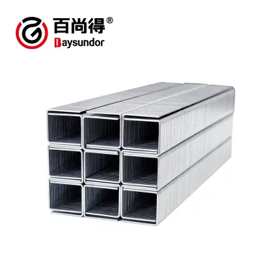80 Series 21GA Galvanized Staple for Wood Ring Shank Type with Double Checkered Cupped Head Styles