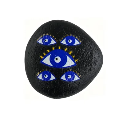 Resin Fridge Magnet, Stone Printing Effect Travel Souvenir, Evil Eye Refrigerator Magnet, Home Kitchen Decor Gift