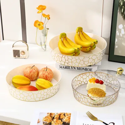 New Covered Fruit Tray for Home Living Room Tea Table Snack Storage Box Plastic Thickened Dustproof Dining Plate