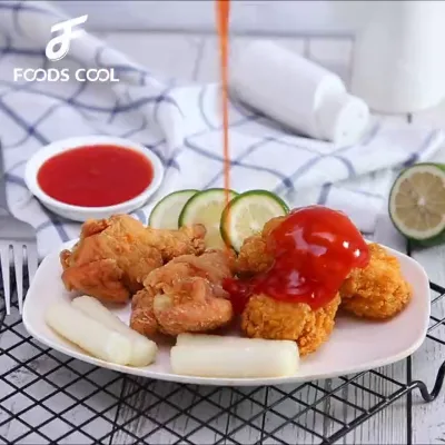 Juicy Inside Crispy Outside Breaded Chicken Wings Spicy Sweet