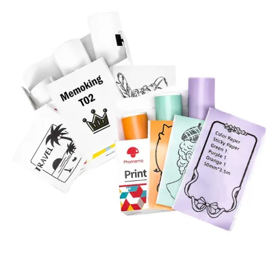 Phomemo Self-Adhesive 53mm T02 Thermal Sticker Label Papers for M02/M02S/M02Pro/T02 iphone White Paper