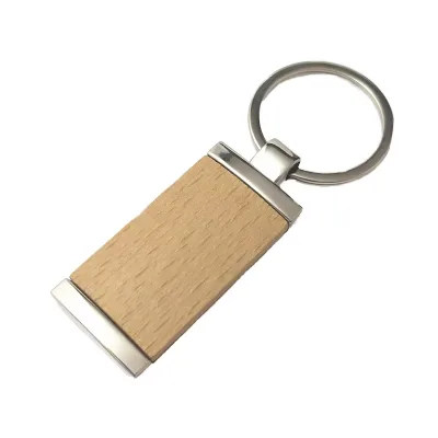Premium Sustainable Bamboo Keychain Custom Printed Wood Key Ring with Free Design