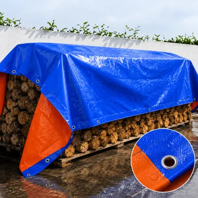 4m X 6m PE Truck Tarp Weatherproof Cargo Cover for Flatbed Trailer Hauling Storage and Equipment Protection