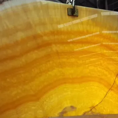 Yellow Honey Onyx Natural Marble Slab and Tiles for Hotel Walls and Villa Countertops-Durable Polished Surface