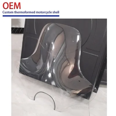 Customized Blow Molding & Thermoformed PC/PMMA Motorcycle Windshield Plastic Parts with Custom Surface Texture and Mould
