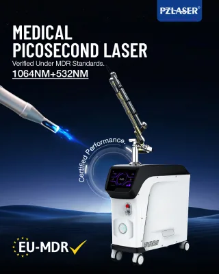 Picolris True 365ps Picosecond ND:YAG Laser Machine Painless Treatment 400mJ Max Energy 1064nm 532nm Dual Spot for Salon Clinic