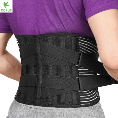 Double Pull Adjustable Brace Lumbar Back Belt Function Waist Support 6 Steel Plates Support the Waist Fish Silk Fabric