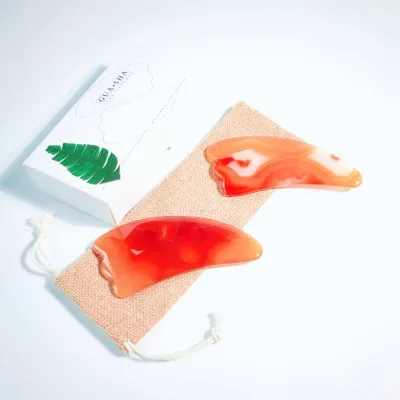 DIY Facial Massage Scraping Jade Gua Sha Red Agate Custom Gua Sha Tool