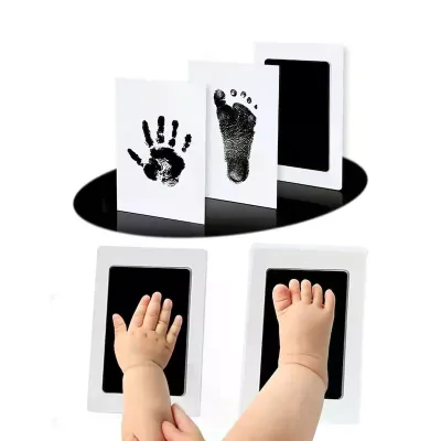 Newborn Baby DIY Hand and Footprint Kit Ink Pads Photo Frame Handprint Toddlers