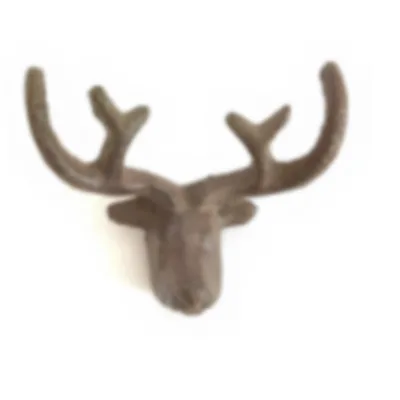 Antique Brass Deer Design Metal Hanger Rack Double Tiers Hook Type Installation for Bathroom Living Room for Cleaning Jewelry