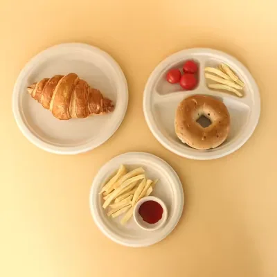 Luxurious yet Understated, Simple yet Sophisticated, High-end Printed Matte Finish Display Window Showcases Bagasse Bowls