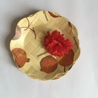 Eco Friendly Biodegradable Dinnerware Restaurant Bamboo Fiber Round Dinner Plate