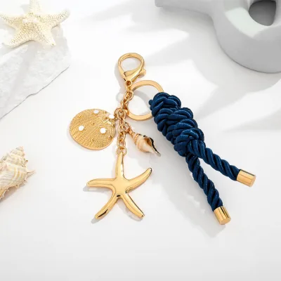 Fashionable Nylon Knot Accessory with Alloy Accent Animal Shape Pendant Key Chains for Backpacks