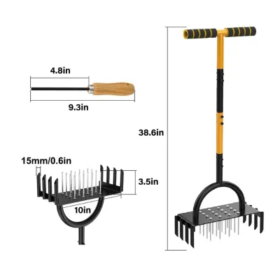 Stand up Lawn Aerator Tools with Spikes Manufacturer Customization Accepted Compact Packing Light Weight