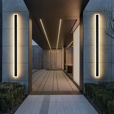Outdoor Building Balcony Linear Wall Lights Ip 65 Waterproof Long Strip House Led Wall Fence Lights