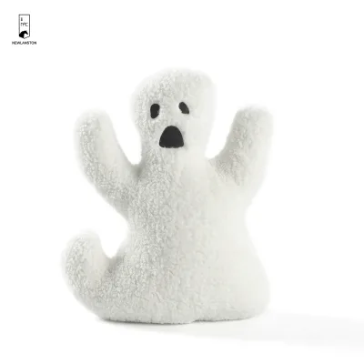 New Arrival Halloween White Ghost Embroidery Home Decor Pillows Cartoon Soft Plush Cushion Pillow