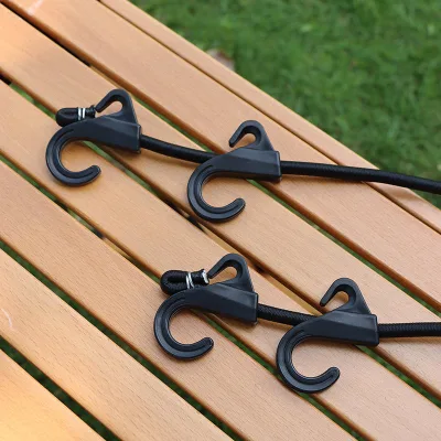 Outdoor Double Hook Elastic Rope, Elastic Luggage Fixer, Camping Car Tied Band Camping Clothesline