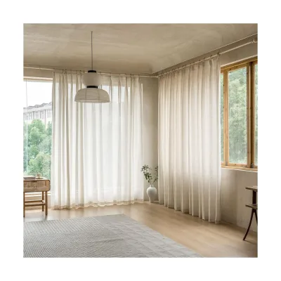 High Quality  Semi Blackout Wholesale Curtains Grommet Polyester Outdoor Curtains for Windows
