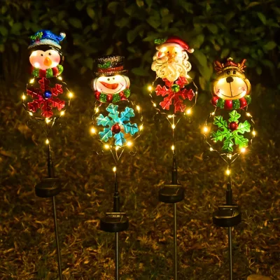 Professional Factory Solar Snowman Christmas Outdoor Decorations Light Solar Garden Decor Lawn Lights