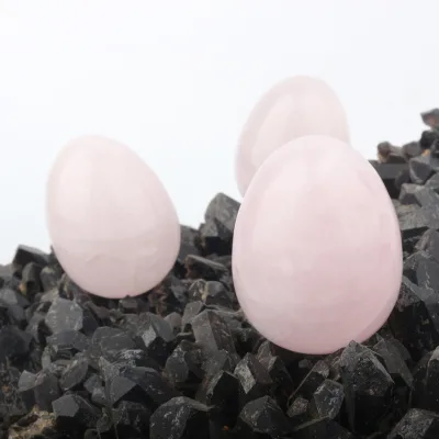 New Product Healing Crystal Crafts Polished Rose Quartz Crystal Yoni Eggs for Decoration
