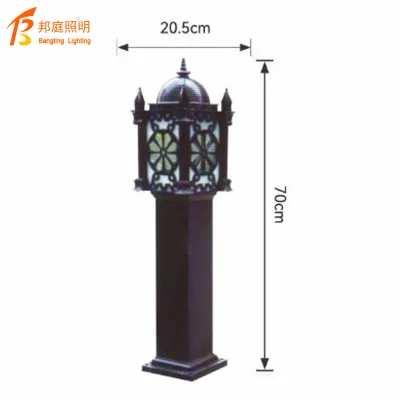 European Outdoor Classic Decorative Aluminium Black Bollard E27 Led Garden Lamp Park Lawn Standing Light