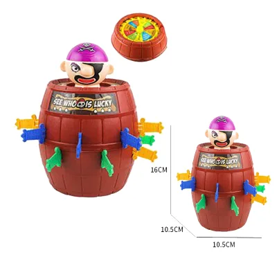 KK New 16cm Plastic Pirate Barrel Toy Best Cheap Unisex Christmas Gift for Children Table Play Game Toy on Sale