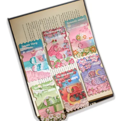 Little Prince and Rose Magnetic Bookmark Custom Retro Reading Book Marks Sets with Postcard Gift Office School Stationery Supply