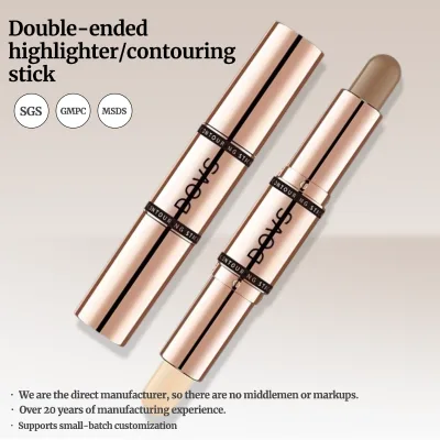 Private Label 2 in 1 Dual Ended Contour Highlighter Stick Waterproof Long Lasting Cream Face Sculpting Makeup Stick Custom Logo
