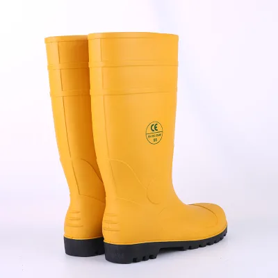 CE Certificate All Seasons Universal Yellow Anti-Smash Waterproof Safety PVC Men Rain Boots