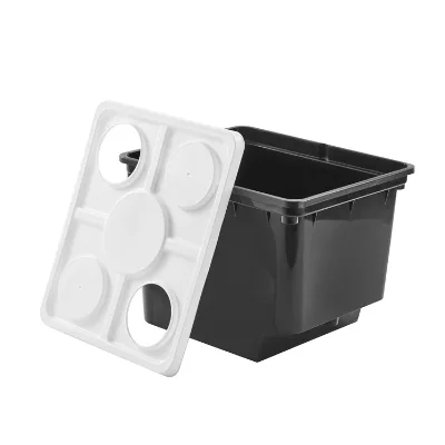 Manufacturer of Large Dutch Bucket Hydroponic System Bato Buckets with Siphon Elbows 11L (12" X 10" X 9")