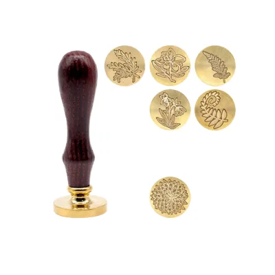 Hot New Swash English Letters Customized Logo Round Wood Wax Seal Stamp with Custom Wax Stickers for Decoration