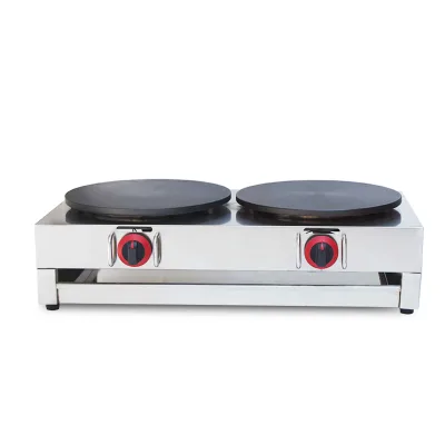 Commercial Snack Machine Double-head Thin Crispy Pancake Maker Gas Crepe Maker