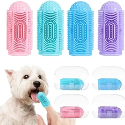 Silicone Pet Finger Toothbrush for Dogs and Cats Oral Care Tartar Prevention Cleaning Supplies
