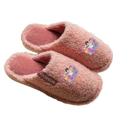 Linda KPOP Witch Hunting Team Winter Cotton Slippers for Men and Women Couple, Indoor Warm, Soft and Anti slip Shoes