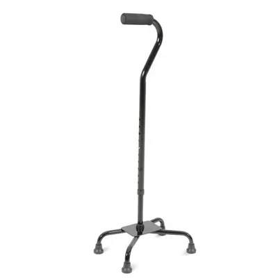 Lightweight Height Adjustable Sturdy Aluminum Walking Stick Quad Cane with Quad Base Easily Adjusting From 72.5-95cm,Black