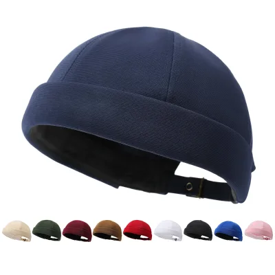 Cross-border Spring/autumn New Solid-color Brimless Docker Hat Unisex Outdoor Casual Vintage Street-style Versatile Cap