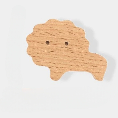 Custom Cute Animal Wall Hooks for Kids' Room Self-Adhesive Solid Wood Hook Hanger for Coat Keychain & Home Kitchen Access Decor
