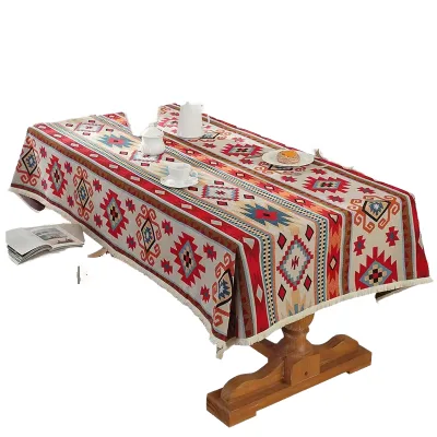 Luxury Tablecloth with Crochet Trim Elegant Table Covering for Elegant Interiors LB1708