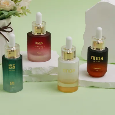 30ml Cosmetic Skin Care Essential Oil Bottle Essence Packaging Clear Glass Dropper Bottle with Dropper Cap