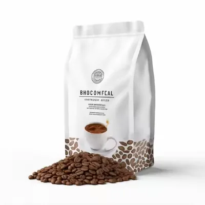 Biodegradable 8 Side Bottom Bag Packaging Ziplock Window with Valve Resealable Matt Coffee Bag Made of PE Aluminum Foil