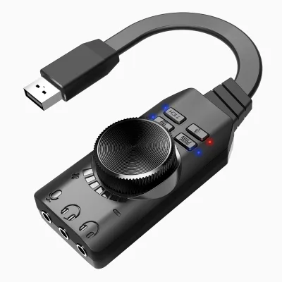 USB Sound Card, External Stereo Sound Card with Volume Control, USB to 3.5mm Jack Audio Adapter