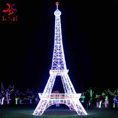 2023 New Products Outdoor Wedding Christmas Wholesale New Year 3D Pole Eiffel Tower LED Sculpture Decorative Rope Motif Lights