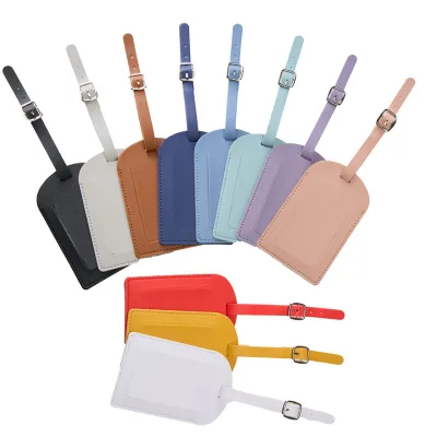 Customized logo PU leather boarding pass luggage suitcase check-in tag enterprise logo leather