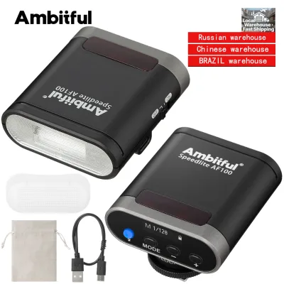 Ambitful AF100 Mini Camera Flash GN12 5600k Speedlite Standard Hot Shoe Mount for Sony Canon Nikon Pocket Camera Speedlite
