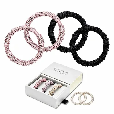 BELLEWORD Custom Bulk Order Silk Scrunchies Size 22 19 16 Silk Hair Tie Bands Certified Soft Satin Hair Accessories for Women